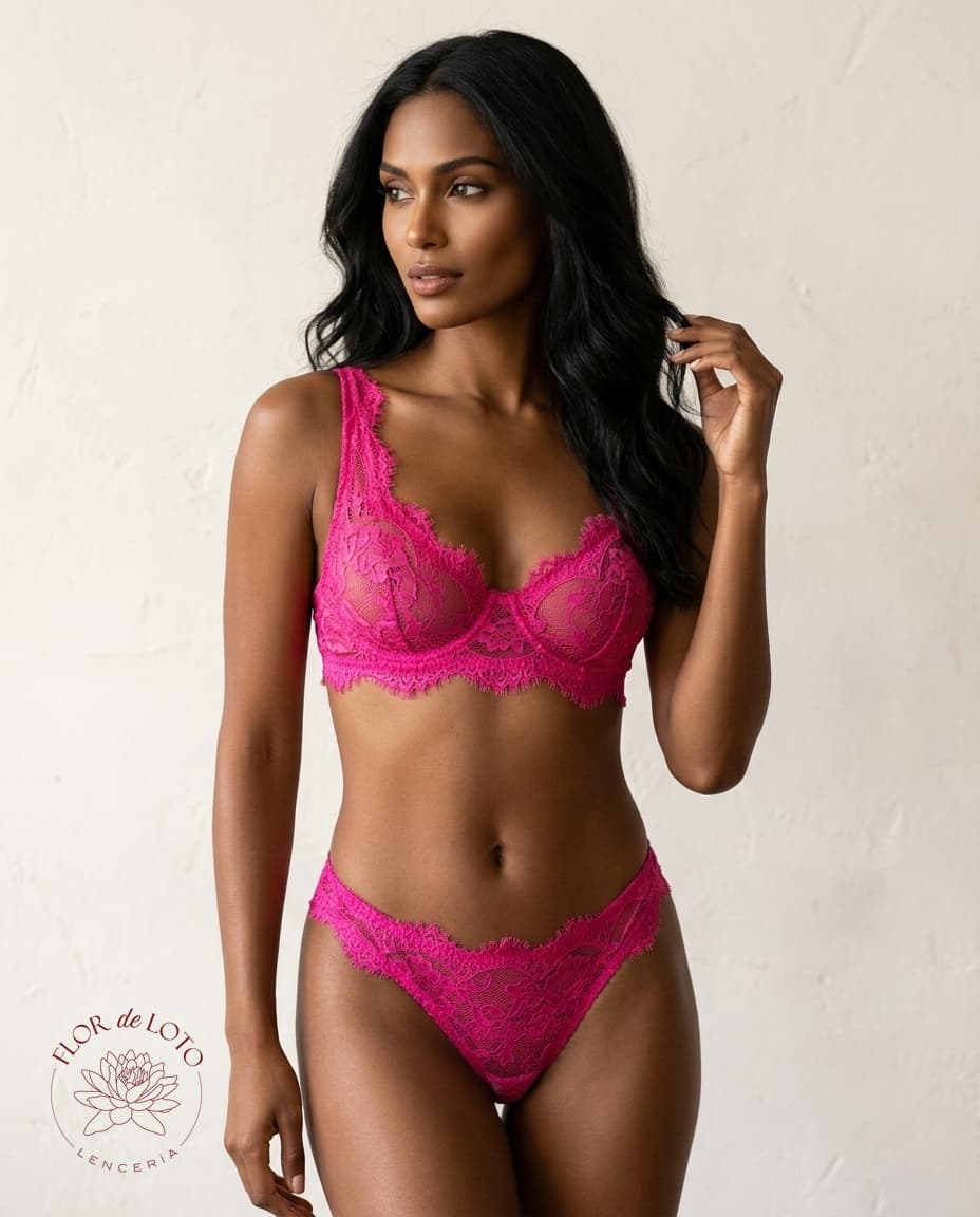 Conjunto Lencería Bralette y Tanga 'Pasión Fucsia' — foto 2
