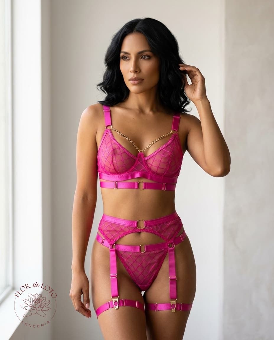 Conjunto Lencería Fucsia 'Diamond Desire' — foto 2