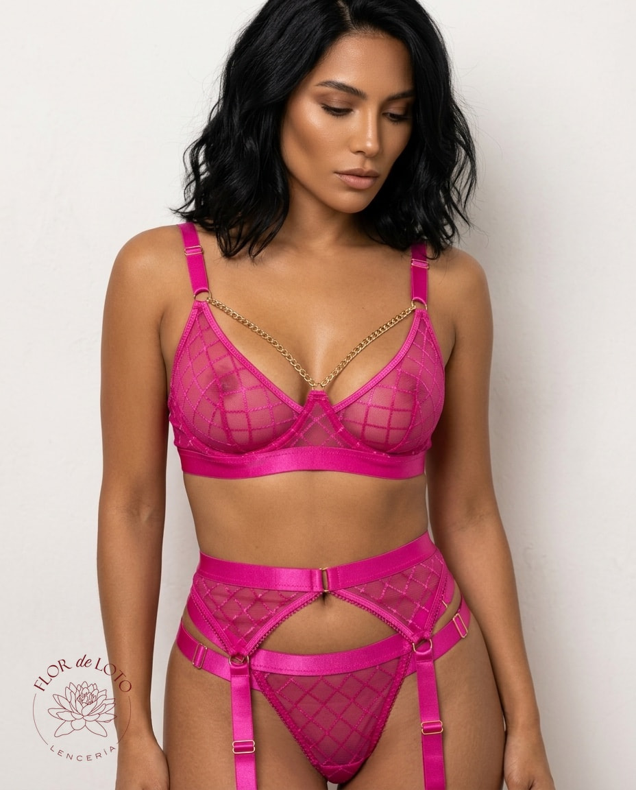 Conjunto Lencería Fucsia 'Diamond Desire' — foto 6